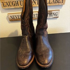 Men's Tony Lama Brown Leather Cowboy Boots